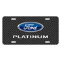 Ford F-150 Platinum Black Carbon Fiber Texture Graphic UV Metal License Plate, Made in USA