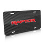 Ford F-150 Raptor 2017 in Red Black Carbon Fiber Texture Graphic UV Metal License Plate, Made in USA