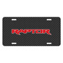 Ford F-150 Raptor 2017 in Red Black Carbon Fiber Texture Graphic UV Metal License Plate, Made in USA