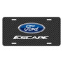 Ford Escape Black Carbon Fiber Texture Graphic UV Metal License Plate, Made in USA