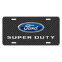 Ford Super-Duty Black Carbon Fiber Texture Graphic UV Metal License Plate, Made in USA