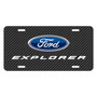 Ford Explorer Black Carbon Fiber Texture Graphic UV Metal License Plate, Made in USA