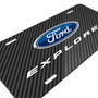 Ford Explorer Black Carbon Fiber Texture Graphic UV Metal License Plate, Made in USA