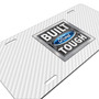 Ford Built Ford Tough White Carbon Fiber Texture Graphic UV Metal License Plate, Made in USA