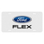 Ford Flex White Carbon Fiber Texture Graphic UV Metal License Plate, Made in USA