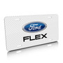 Ford Flex White Carbon Fiber Texture Graphic UV Metal License Plate, Made in USA