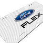 Ford Flex White Carbon Fiber Texture Graphic UV Metal License Plate, Made in USA