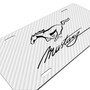 Ford Mustang Script White Carbon Fiber Texture Graphic UV Metal License Plate, Made in USA