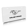 Ford Mustang Pony White Carbon Fiber Texture Graphic UV Metal License Plate, Made in USA
