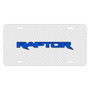 Ford F-150 Raptor 2017 in Blue White Carbon Fiber Texture Graphic UV Metal License Plate, Made in USA