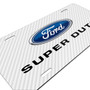 Ford Super-Duty White Carbon Fiber Texture Graphic UV Metal License Plate, Made in USA