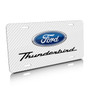 Ford Thunderbird White Carbon Fiber Texture Graphic UV Metal License Plate, Made in USA