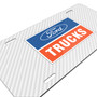 Ford Trucks White Carbon Fiber Texture Graphic UV Metal License Plate, Made in USA