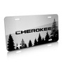 Jeep Cherokee Forrest Sillhouette Graphic Brush Aluminum License Plate