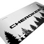 Jeep Cherokee Forrest Sillhouette Graphic Brush Aluminum License Plate