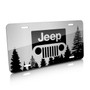 Jeep Grill Logo Forrest Sillhouette Graphic Brush Aluminum License Plate