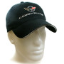 Chevrolet Corvette C5 Chrome Metal Look logo Black Baseball Cap