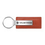 Ford Mustang Tri-Bar Logo Brown Leather Key Chain