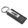 Jeep Black Carbon Fiber Texture Leather Key Chain