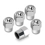 Honda Logo Chrome ABS White Top 5 Tire Stem Valve Caps