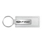 Ford F-150 White Carbon Fiber Texture Leather Key Chain