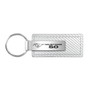 Ford Mustang 5.0 White Carbon Fiber Texture Leather Key Chain