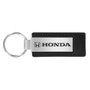 Honda Black Leather Rectangular Key Chain