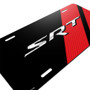 SRT Carbon Fiber Look Red Stripe Graphic Aluminum License Plate for Dodge Jeep Chrysler