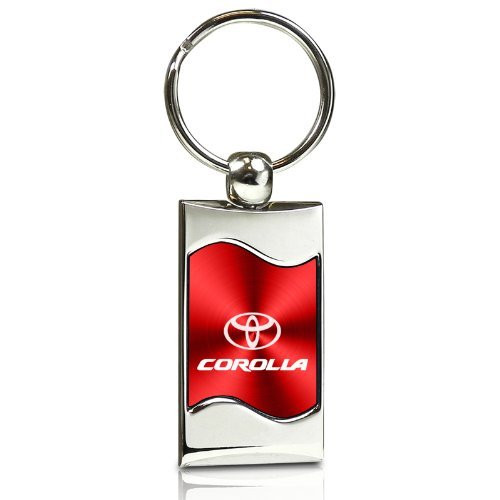 Toyota Corolla Red Spun Brushed Metal Key Chain - Car Beyond Store