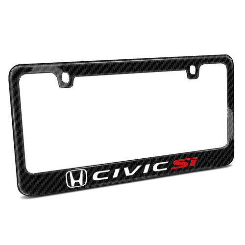 Honda Civic Si Black Real Carbon Fiber License Plate Frame Car Beyond