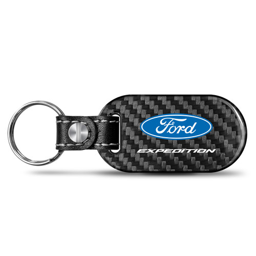 Ford Expedition 100% Real Black Carbon Fiber Tag Style Key Chain - Car ...