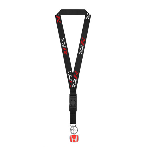 Honda Civic Type-R Black Nylon Lanyard with Red H Logo Key Charm - Car ...