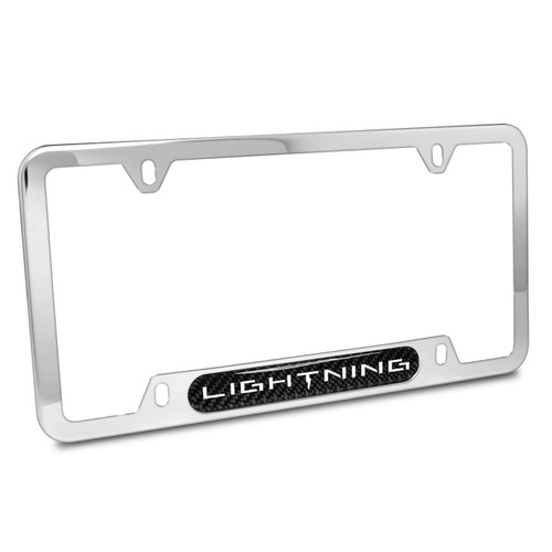 Ford F150 Lightning Real Carbon Fiber Nameplate Chrome Stainless Steel