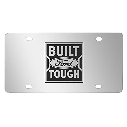 Ford Built Ford Tough 3D Mirror Chrome Stainless Steel License Plate