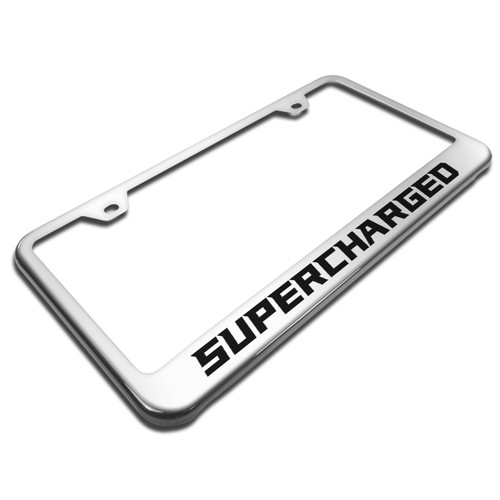 Super Charged Chrome Stainless Steel License Plate Frame Car Beyond Store