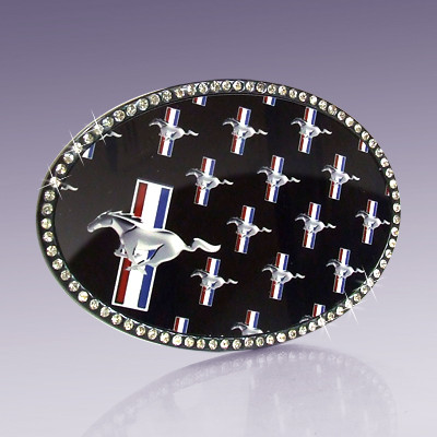 【NONCODE】Roise Crop Buckle Mustang Ford Mustang Repeat FCG Black Oval Gem Buckle - Car Beyond Store