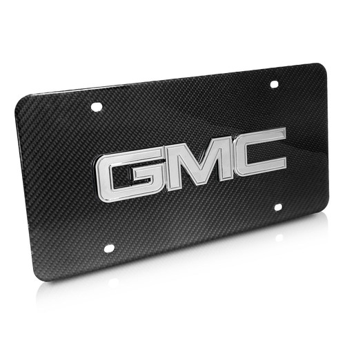 GMC 3D Chrome Logo on Genuine Carbon Fiber Car License Plate - Car ...