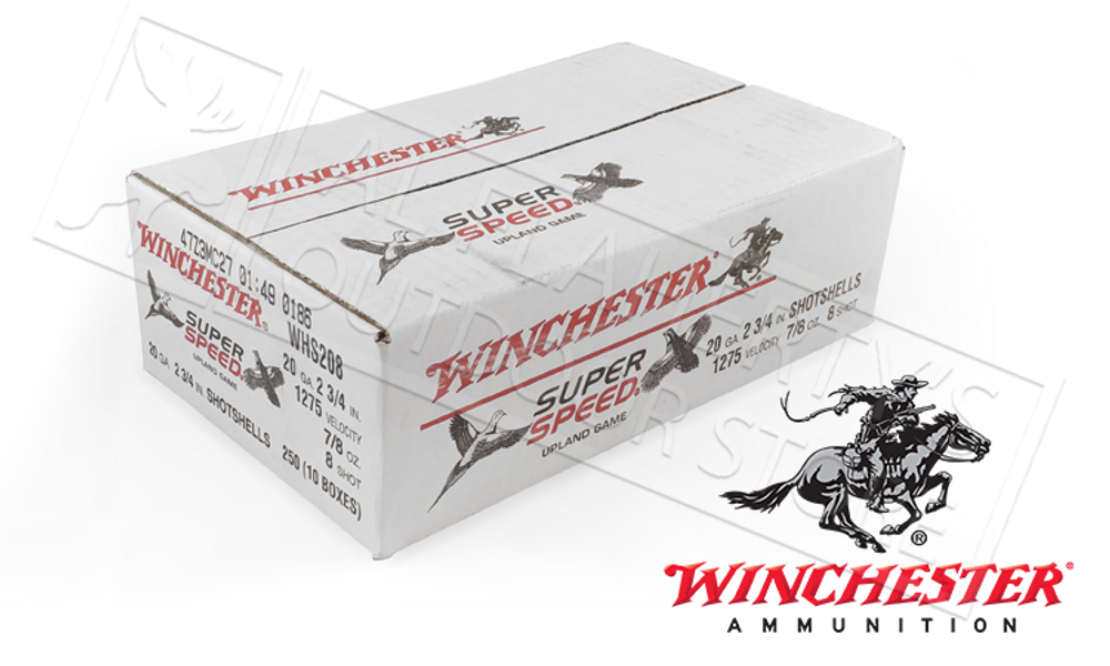 (STORE PICKUP ONLY)
20 GAUGE - WINCHESTER SUPER SPEED GAME LOADS, 2-3/4" 8 SHOT 7/8 OZ. CASE OF 250
