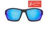 Fisherman Eyewear Breeze Polarized Sunglasses, Black with Blue Mirror Mirror Lens #50523031