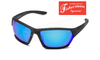 Fisherman Eyewear Breeze Polarized Sunglasses, Black with Blue Mirror Mirror Lens #50523031