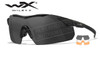 Wiley X Vapor Comm Shooting Glasses with Grey/Clear/Light Rust/Matte Black Frame #3552