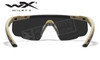 Wiley X Saber Advanced Shooting Glasses with Grey/Clear/Rust/Matte Tan Frame #308T