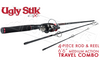 UGLY STIK GX2 TRAVEL SPINNING COMBO, 4-PIECE MEDIUM ACTION