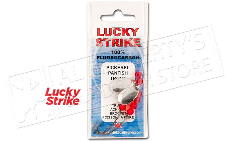 Lucky Strike Pickerel Rigs, Fluorocarbon Rig w/#2 Hooks, Packs of