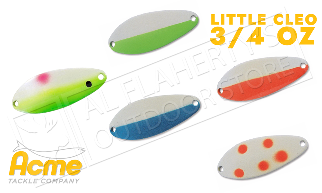 Acme Tackle Little Cleo Spoons - Glowing 3/4 Oz. Various Patterns #C-340