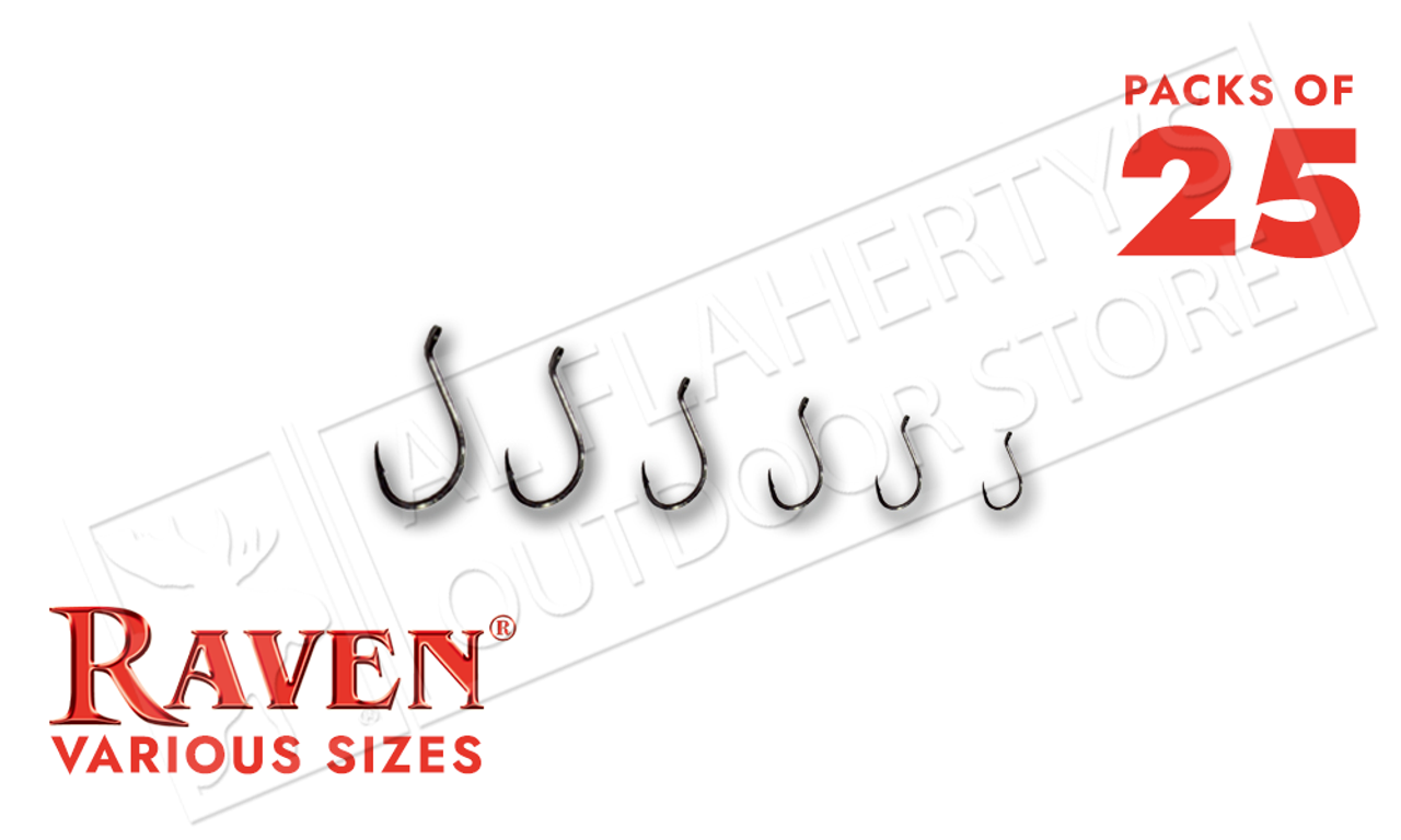 Raven Octopus Strong Hooks Sizes 12 to 4 - Packs of 25 #RVOS - Al  Flaherty's Outdoor Store