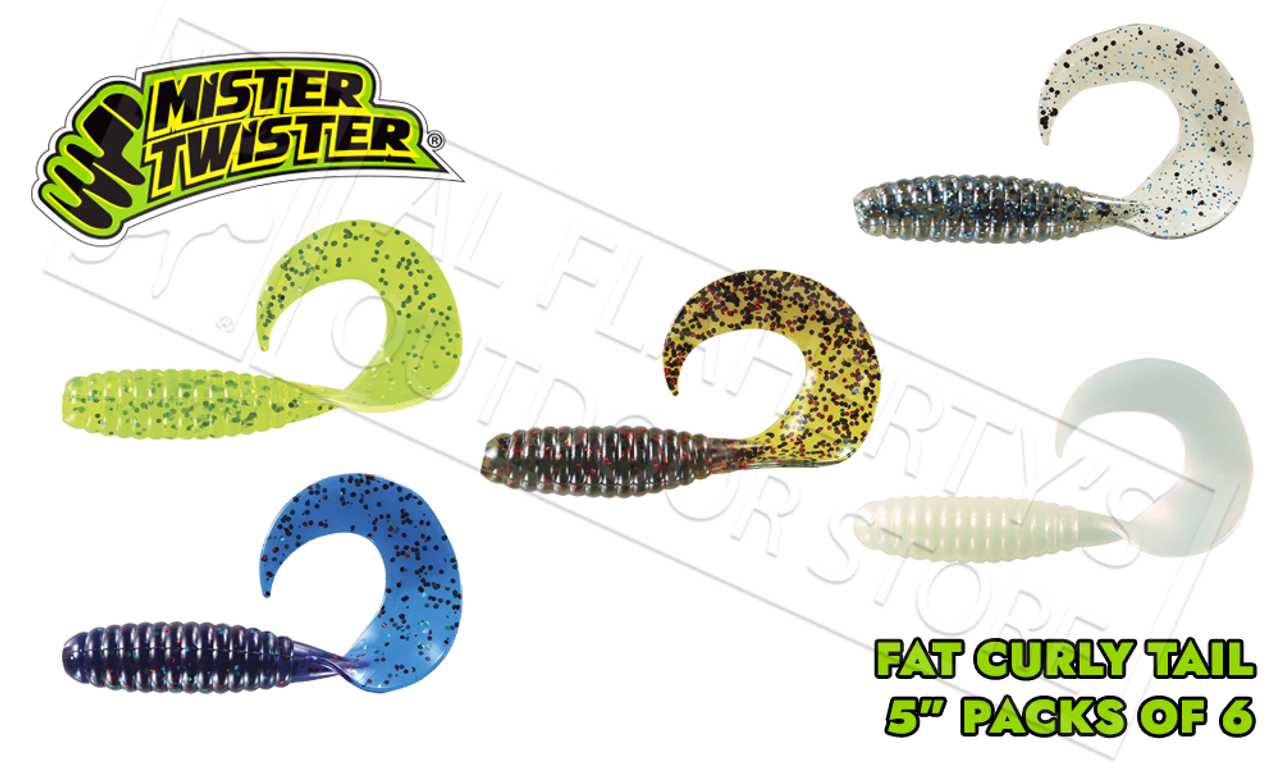 Mister Twister Curly Tail Grub - 3' - Chartreuse Red Flake - Yahoo