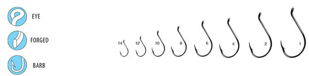 Gamakatsu Octopus Hooks, Black Nickel, Sizes 10 to 4, #0240x - Al