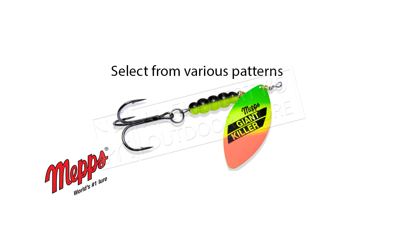 fish lure gaint killer Mepps Giant Tandem Bucktail Musky Shop duty 3/0 trailer hook Mepps Giant Killer Redbo Scale/White