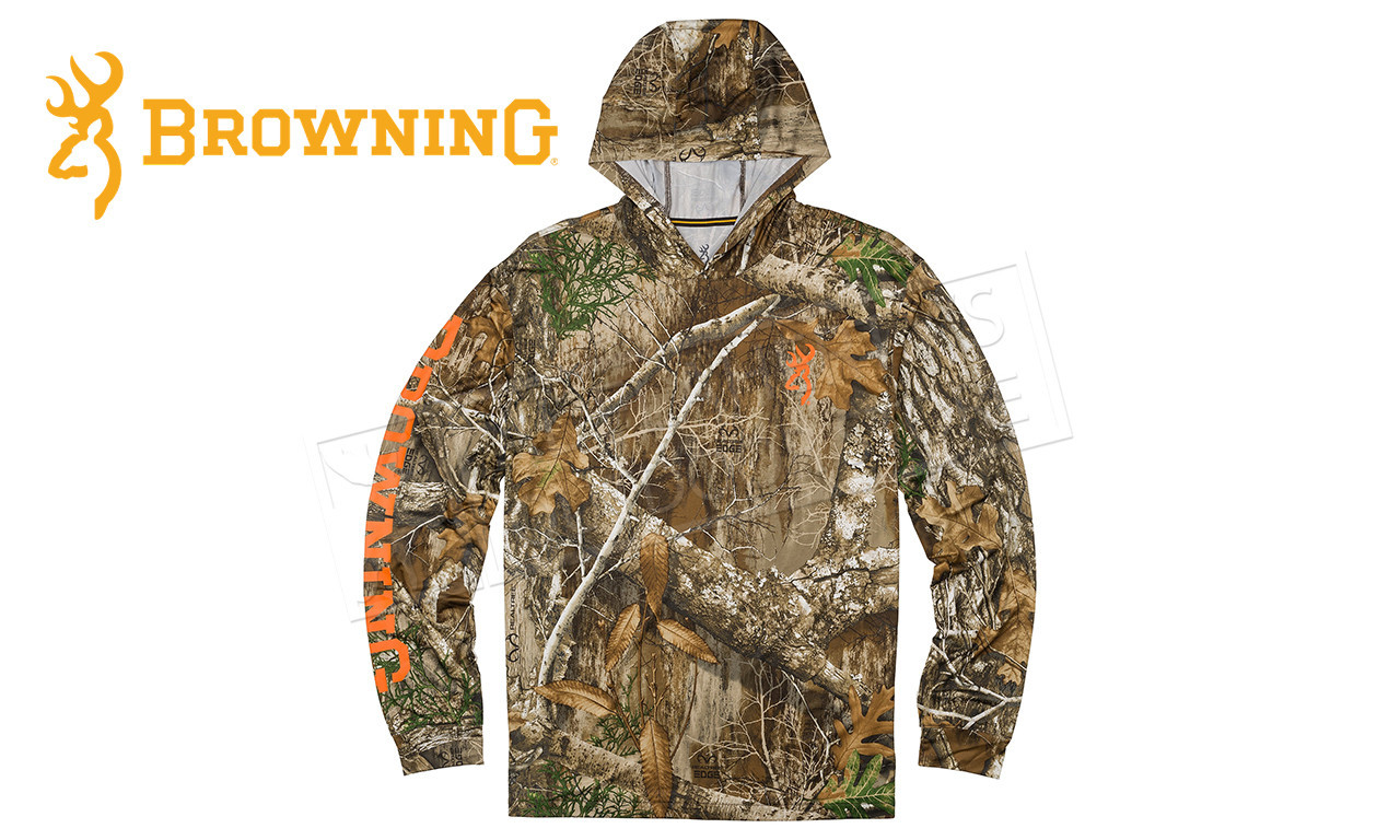Browning Men's Hooded Tech Long Sleeve Shirt, Realtree Edge #301072600 - Al  Flaherty's Outdoor Store